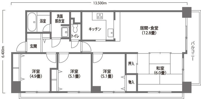 リノベーション前の間取り図