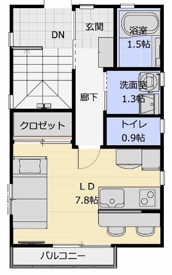 建築システム（狭小住宅専門店） プラン２５－敷地１１．７坪　間口４．４ｍ（２．４間）３階建収益物件　延床面積９２㎡（２７．９坪） ３階