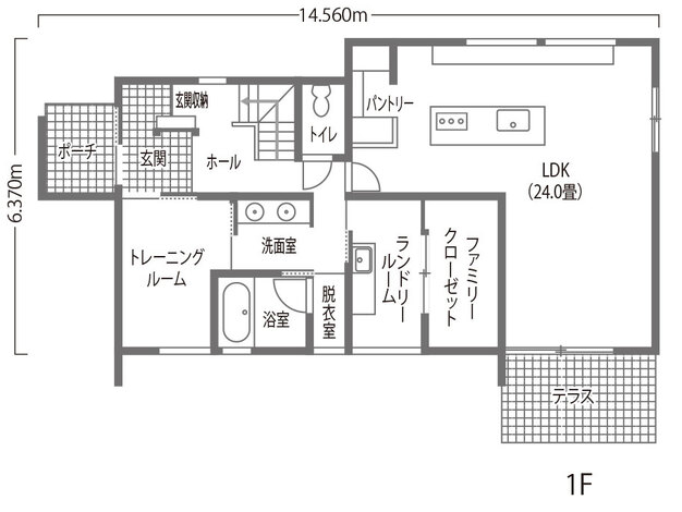 豊橋市　トレーニングルームのある家