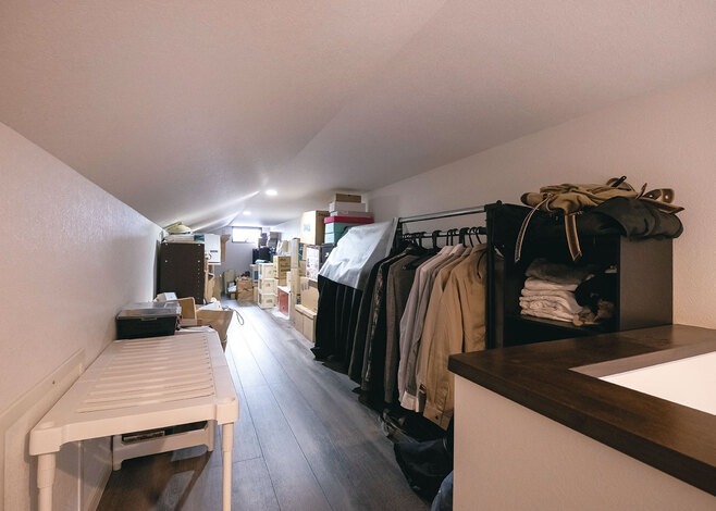 広〜い小屋裏収納は、子どもたちがワクワクする秘密基地にもなりそう