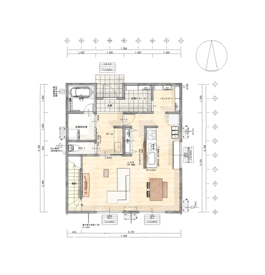 JUST LUCKY HOUSE（山田工務店） 北道路 36坪1990万（月々5.1万円） 1階
