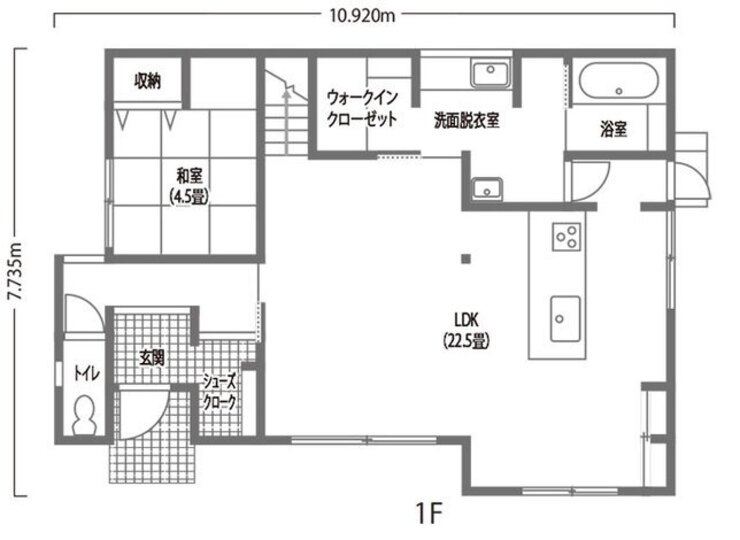 HAPPY HOUSE（山田工務店） 広がりを体感できる空間で、心まで解放される暮らしを 1階