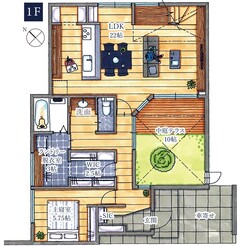 平屋のように暮らせる中庭とつながる住まい