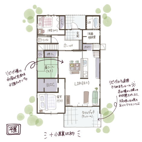 廊下を減らしてスペースを有効活用した28.9坪の平屋