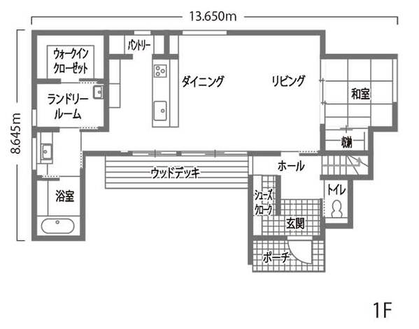 豊橋市　吹抜けから光を取り込む明るいLDK