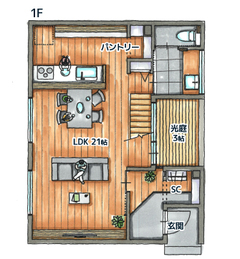 敷地38 坪で開放感を実現させた暮らし